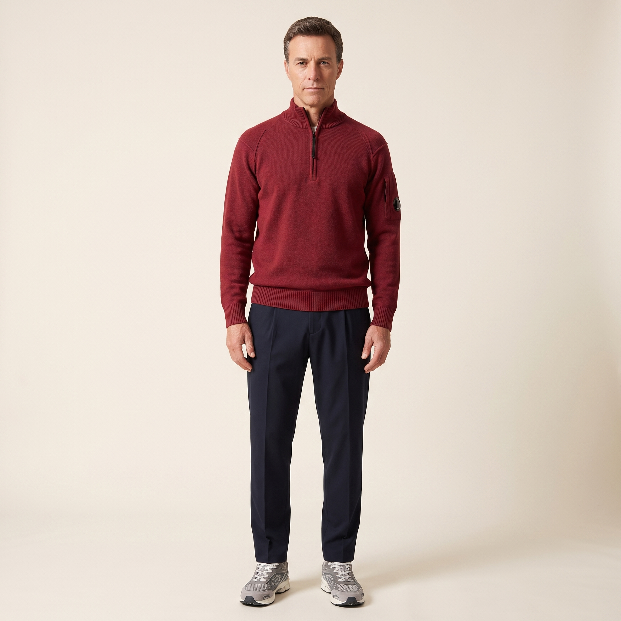 Arbor Antwerp Line Flower Sweater Grijs
