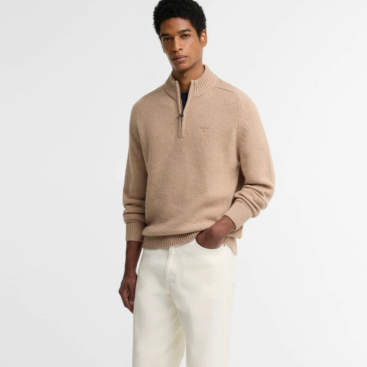Barbour Newtown Half-Zip-Pullover Grau