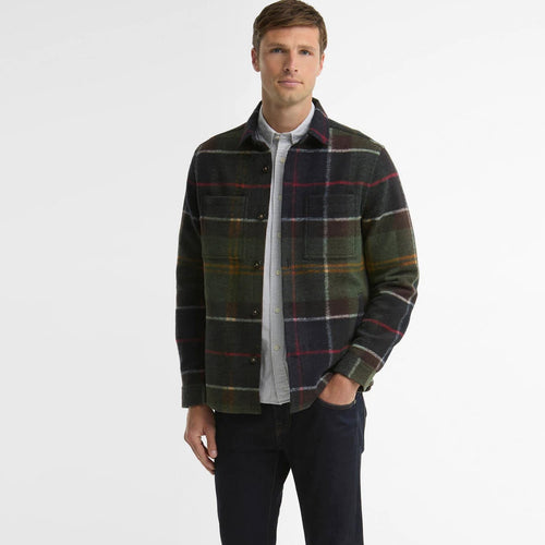 Barbour Woodlane Brushed Check Überhemd Dunkelgrün