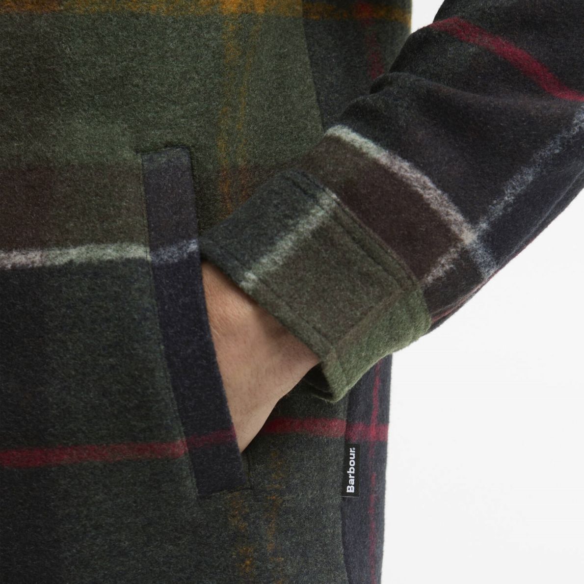 Barbour Woodlane Brushed Check Überhemd Dunkelgrün