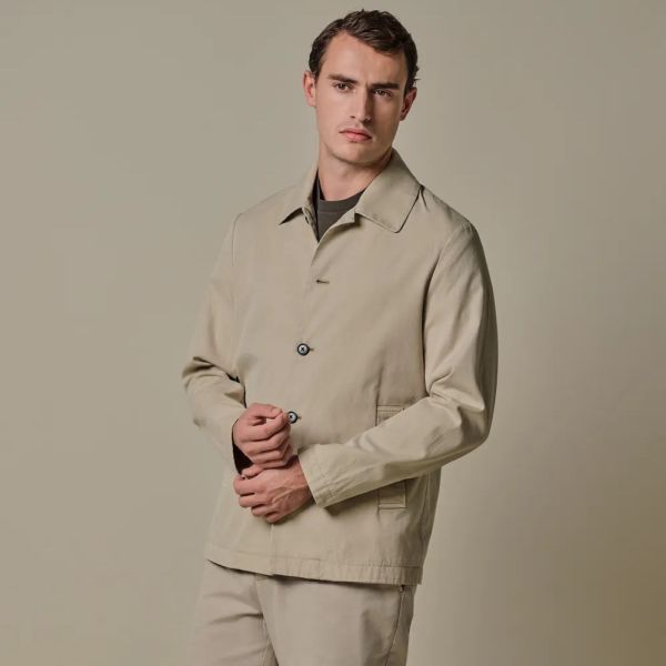 Profuomo Normal Fit Überhemd Beige