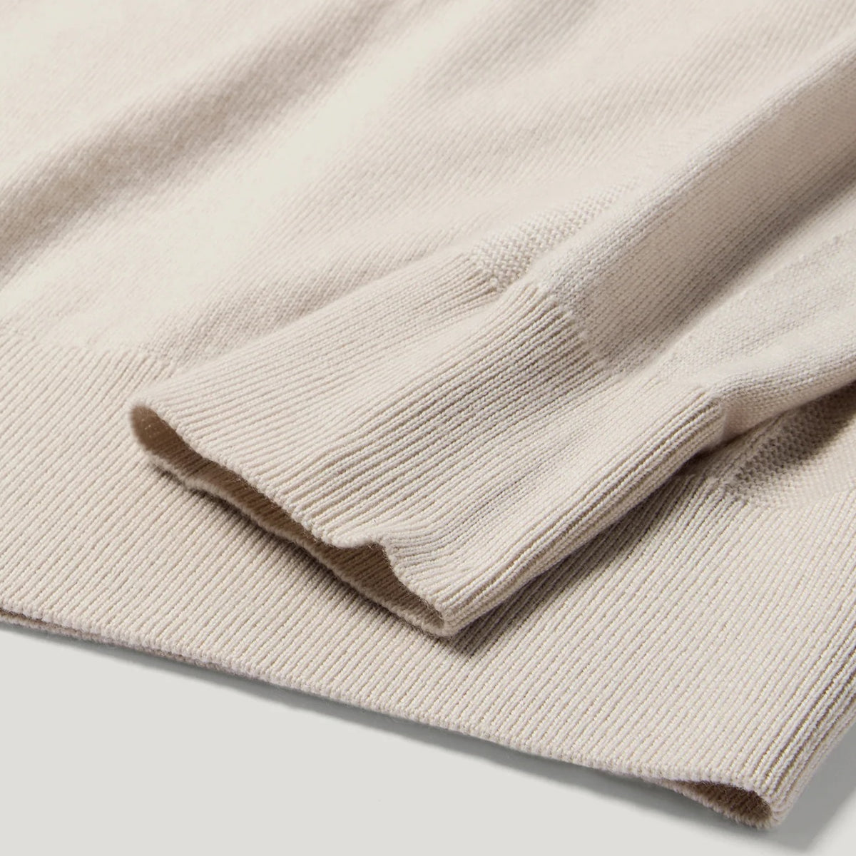 Belstaff Colden Merino Viertelreißverschluss-Pullover Beige