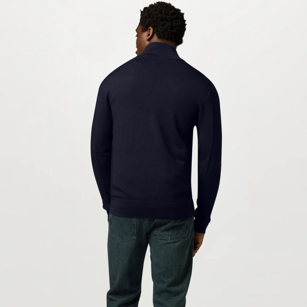 Belstaff Colden Merino Quarter Zip Pullover Marine