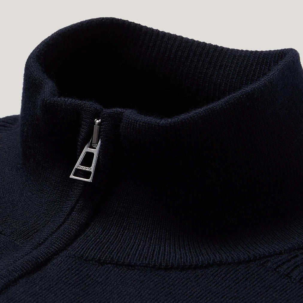 Belstaff Colden Merino Quarter Zip Pullover Marine