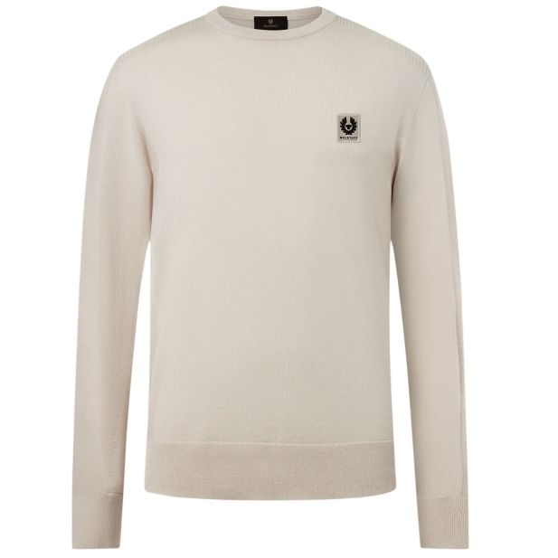 Belstaff Colden Merino Pullover Beige