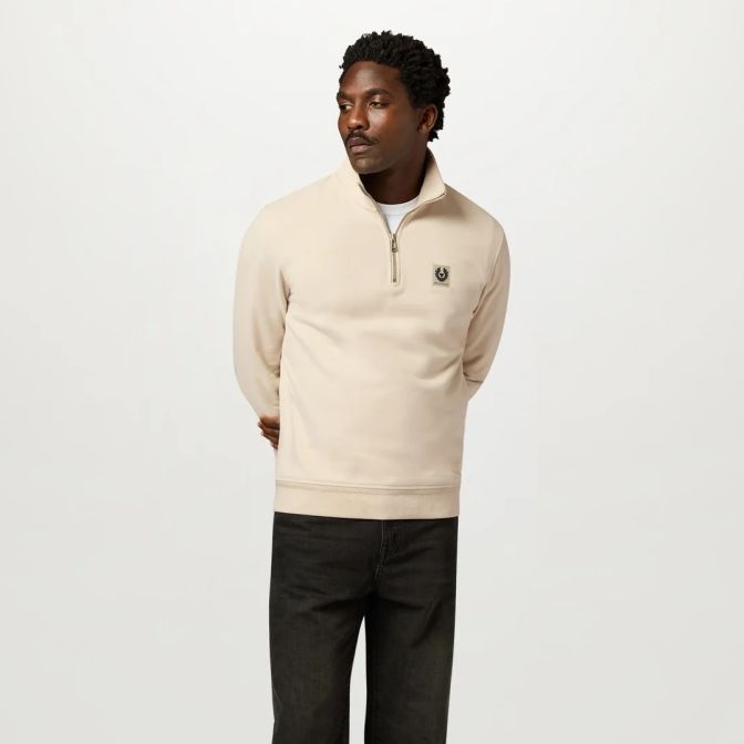 Belstaff Quarter Zip Pullover Beige
