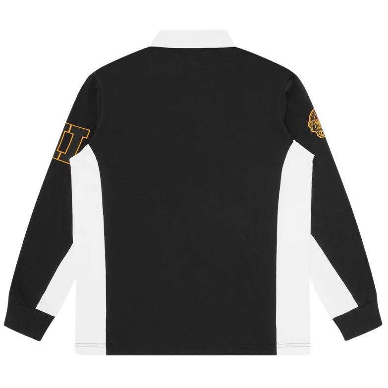 Billionaire Boys Club Script Panelled Rugby Langarm-Poloshirt Schwarz