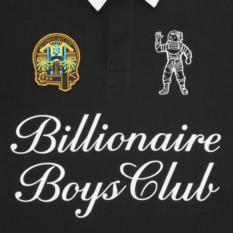 Billionaire Boys Club Script Panelled Rugby Langarm-Poloshirt Schwarz