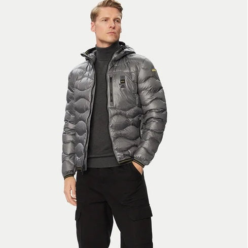Blauer Wave Puffer Grau