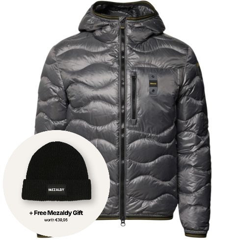 Blauer Wave Puffer Grau