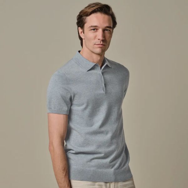Profuomo Luxury Basic Poloshirt Blau