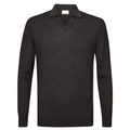 Profuomo Open Collar Langarm-Poloshirt Braun