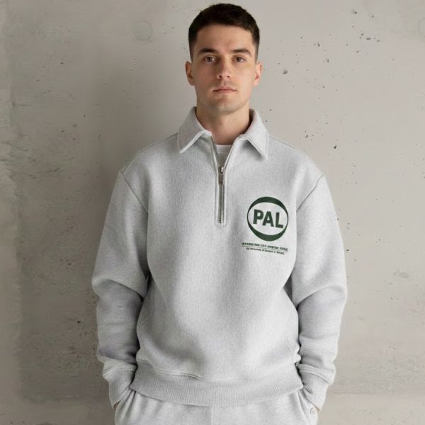 Company Half Zip Sweater Grijs groen