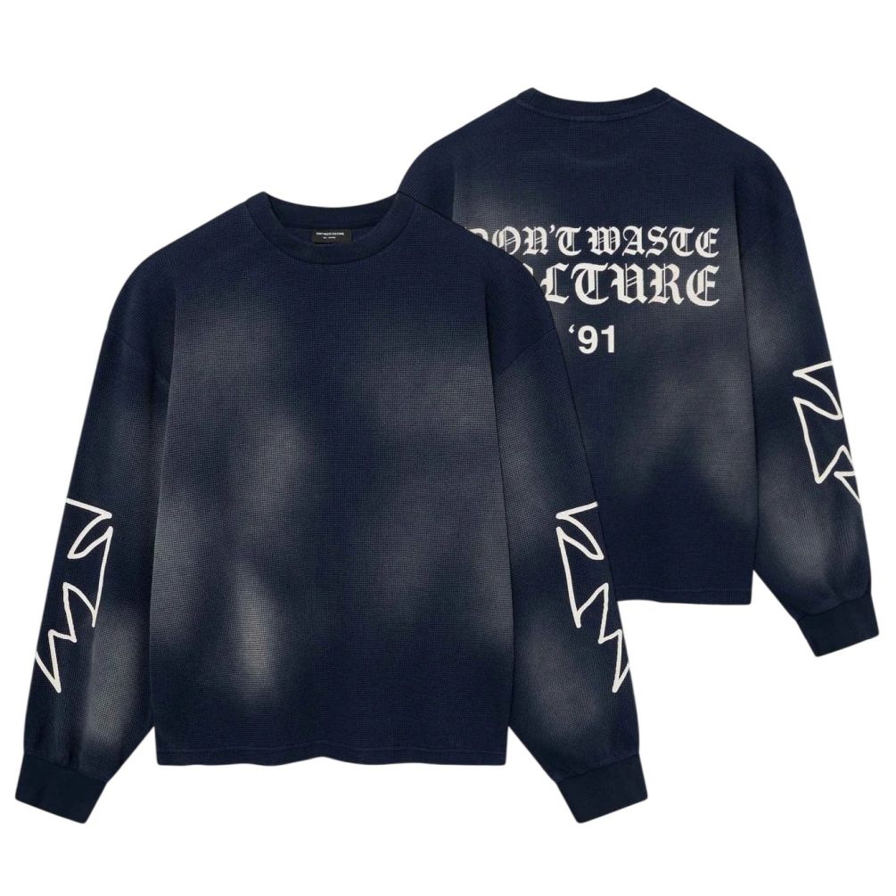 Don’t Waste Culture Romiya Langarm-T-shirt Marine