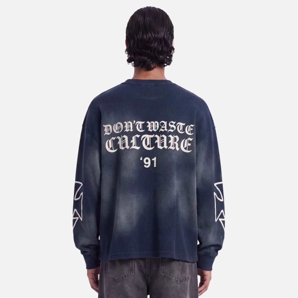 Don’t Waste Culture Romiya Langarm-T-shirt Marine
