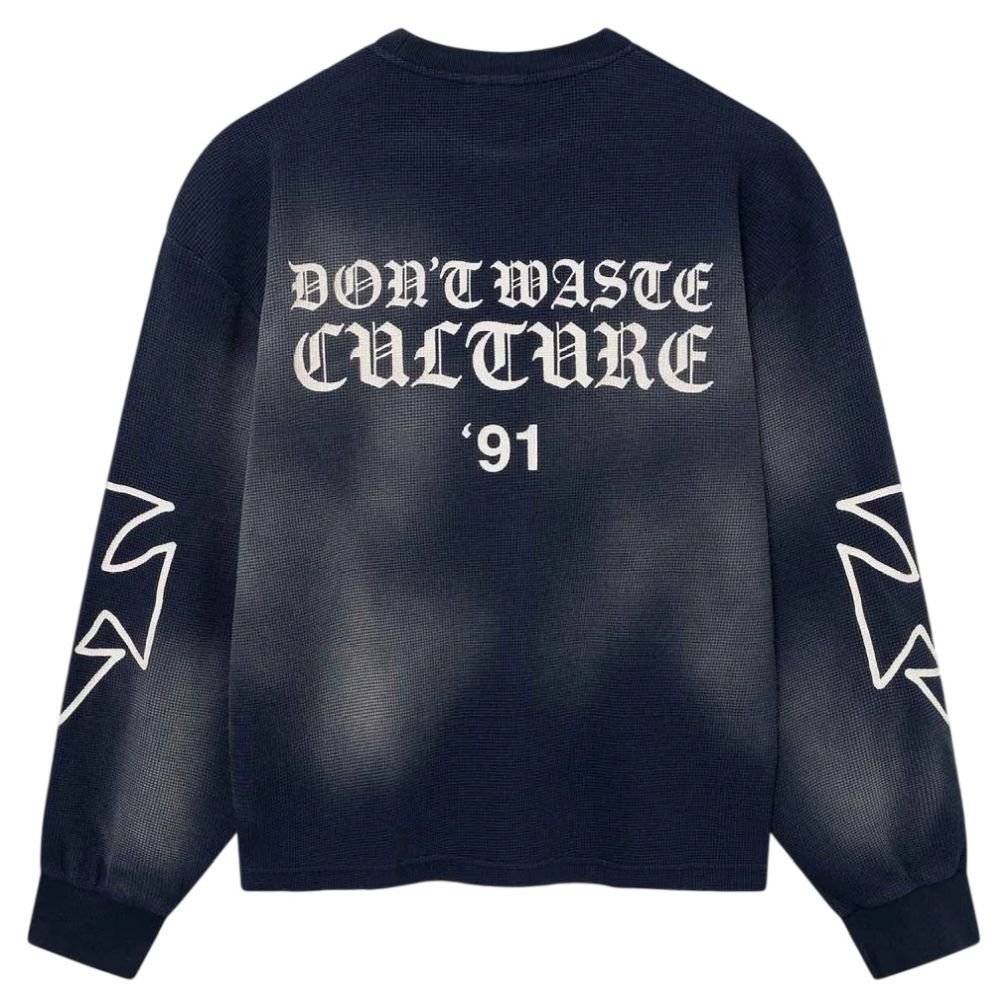 Don’t Waste Culture Romiya Langarm-T-shirt Marine