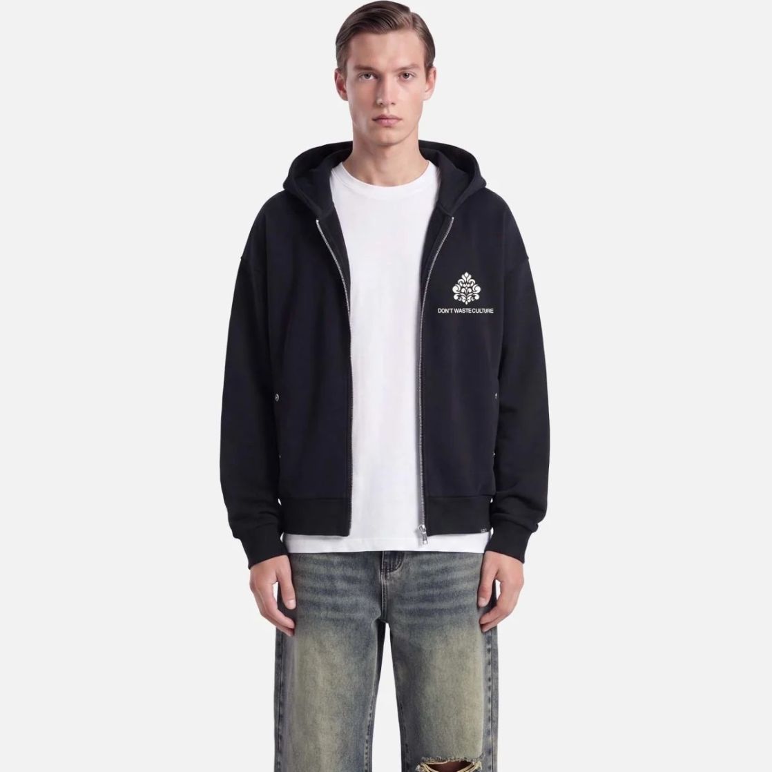 Don't Waste Culture Uno Zip Kapuzenpullover Schwarz