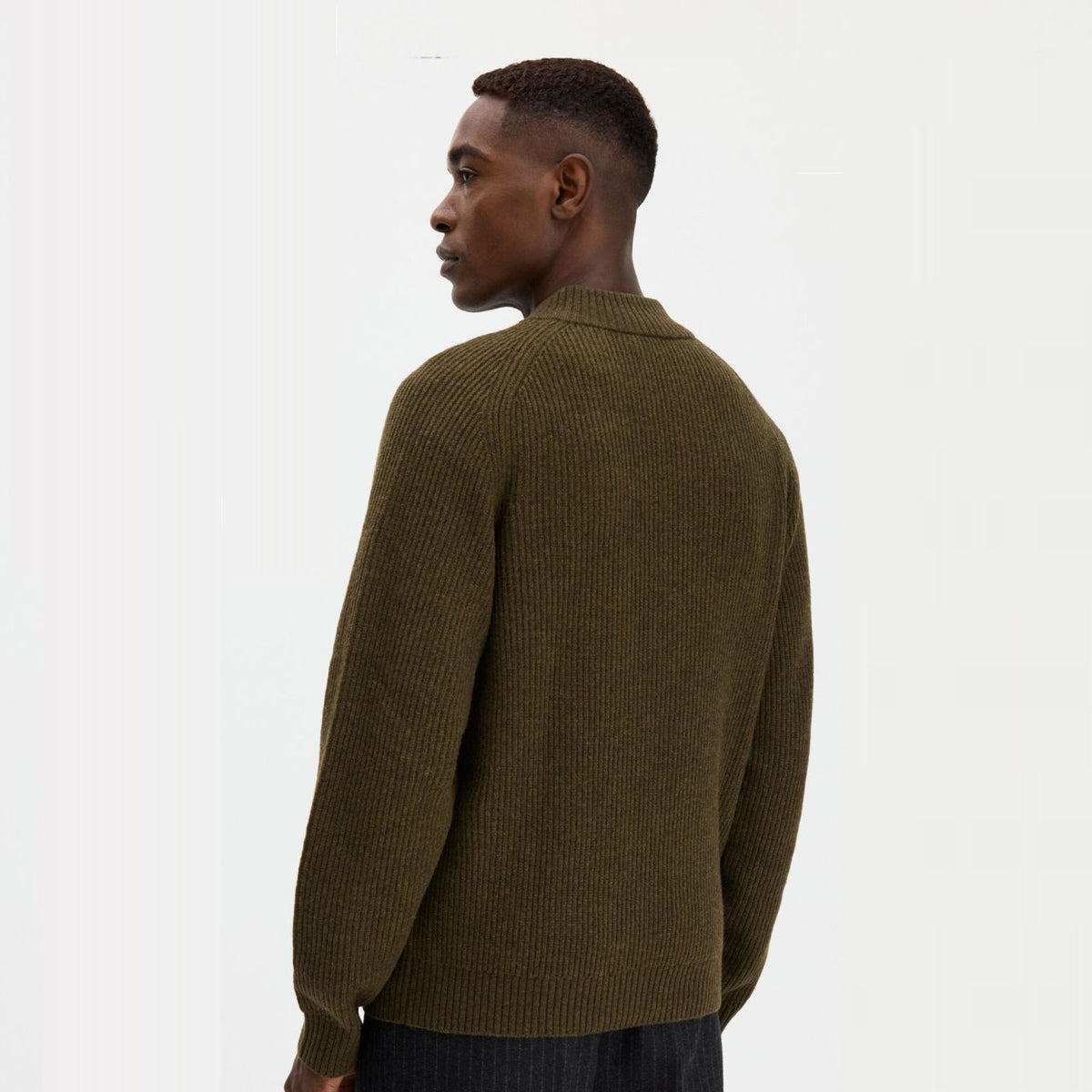Filippa K Wool Half-Zip Pullover Dunkelgrün