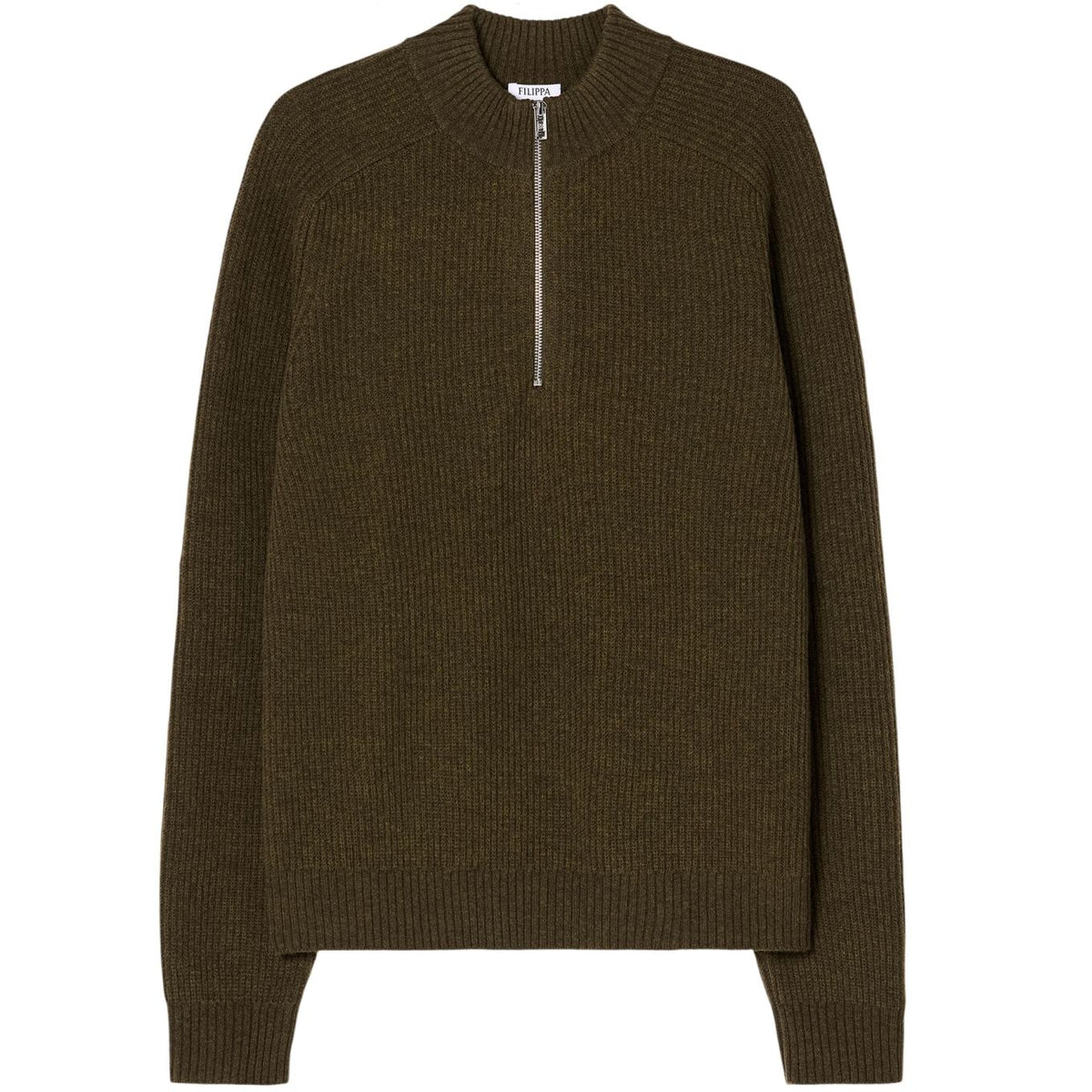 Filippa K Wool Half-Zip Pullover Dunkelgrün