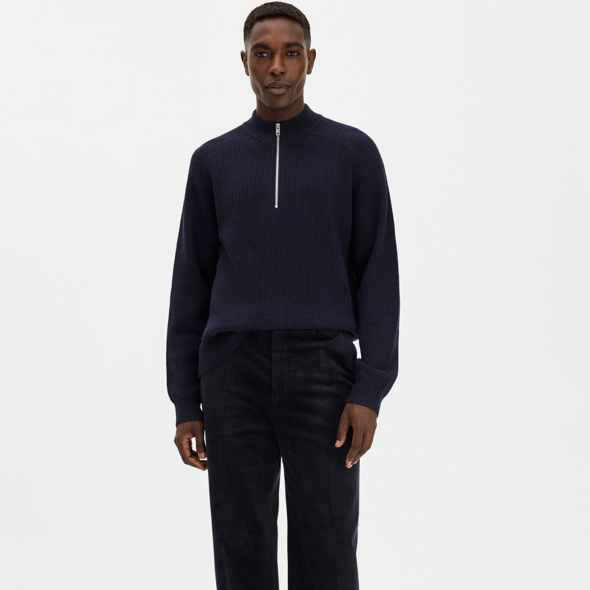 Filippa K Wool Half-Zip Pullover Marine