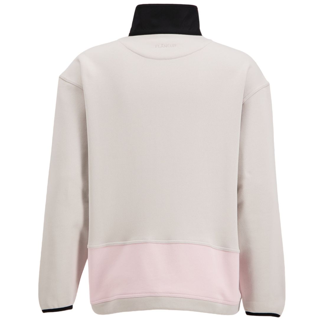 Flâneur Badge Classic Half-Zip Pullover Grau