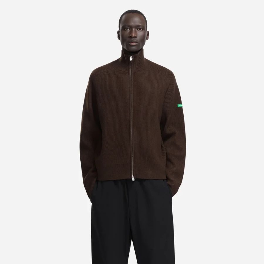 Flâneur Badge Knit Cardigan Braun