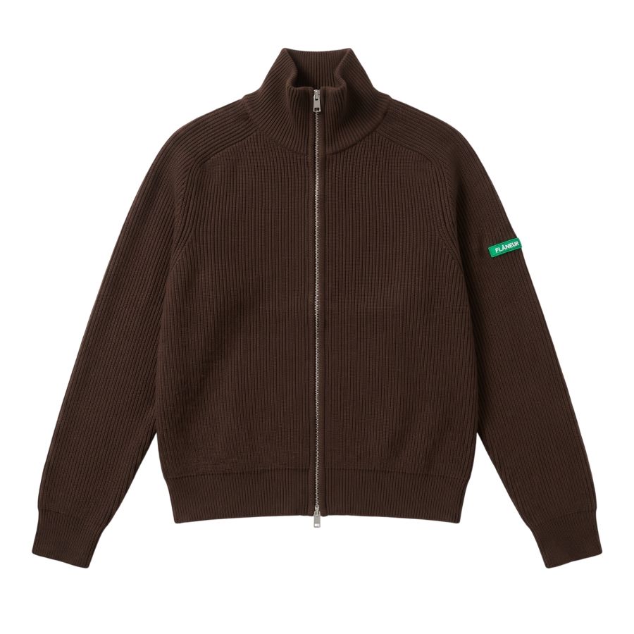 Flâneur Badge Knit Cardigan Braun