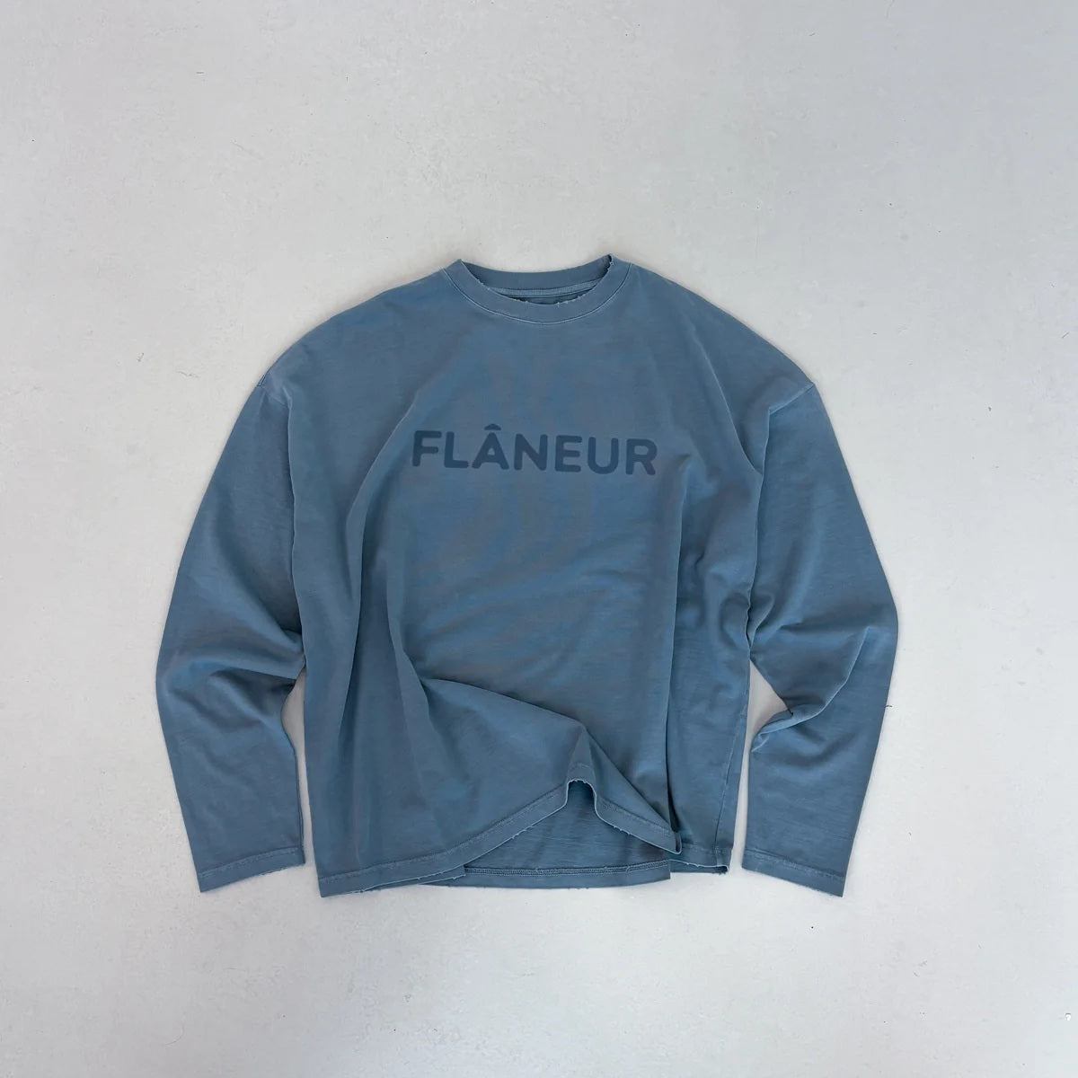 Flâneur Blurred Logo Longsleeve T-shirt Hellblau
