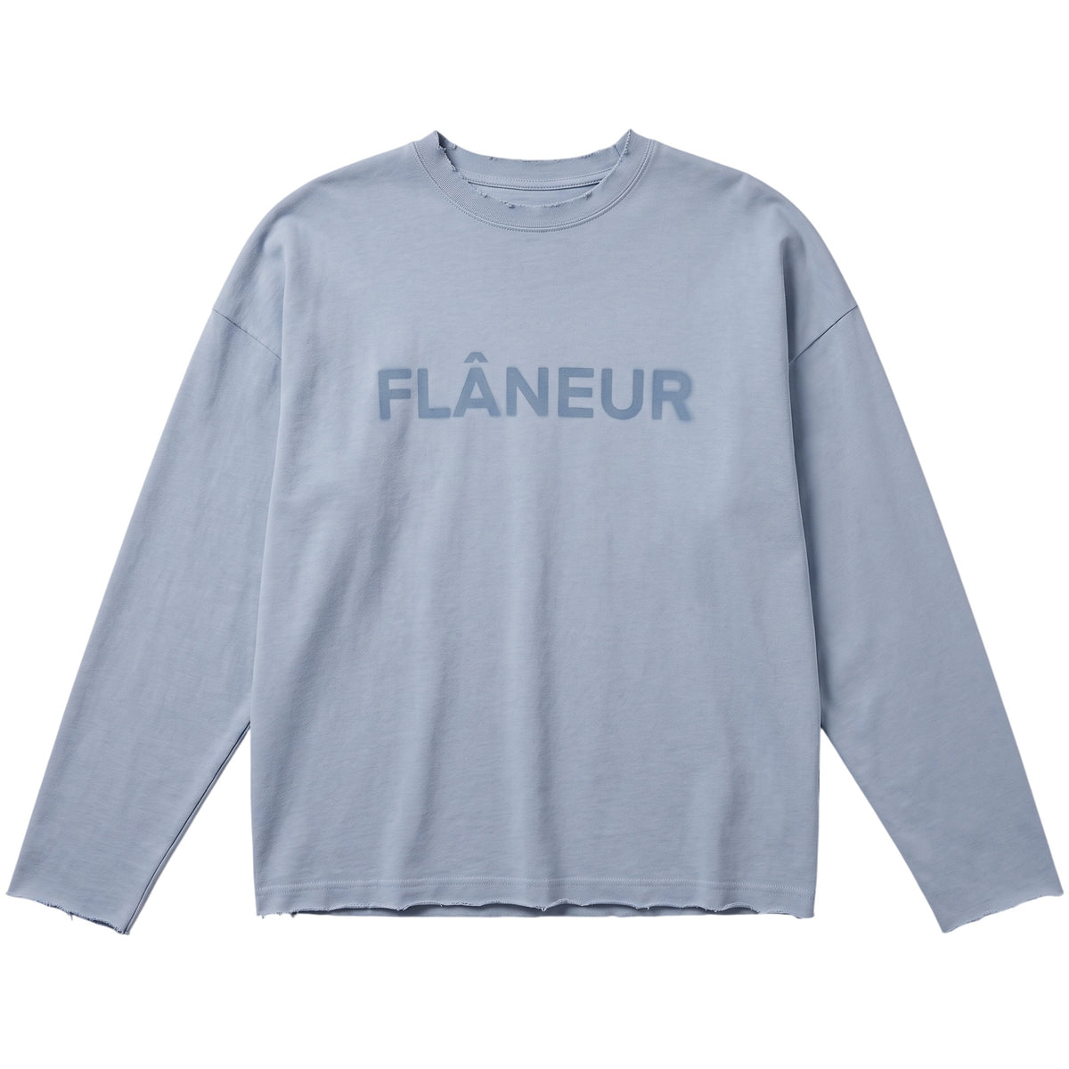 Flâneur Blurred Logo Longsleeve T-shirt Hellblau
