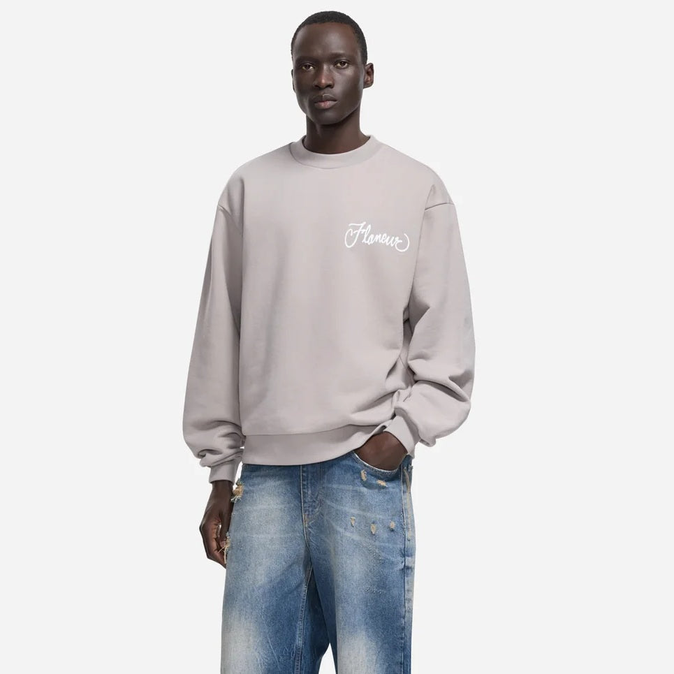 Flâneur City Airbrush Pullover Grau