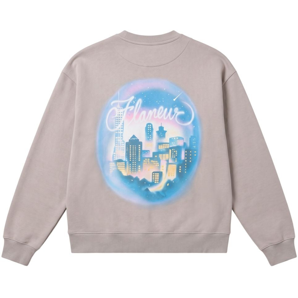 Flâneur City Airbrush Pullover Grau
