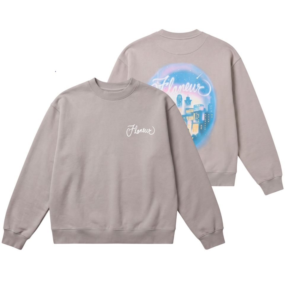 Flâneur City Airbrush Pullover Grau