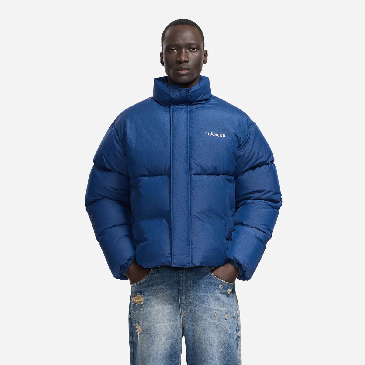 Flâneur Logo Puffer Blau