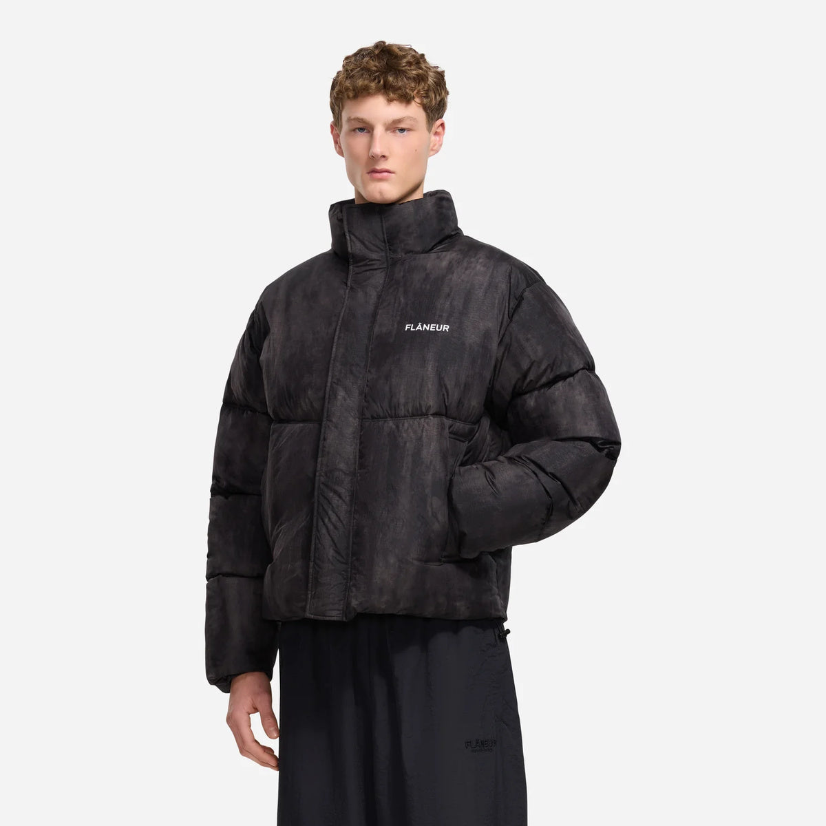 Flâneur Logo Puffer Schwarz