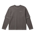 Flâneur Signature Outline Layered Longsleeve T-shirt Schwarz