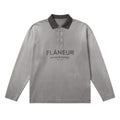 Flâneur Sound & Design Studio Member Langarm-Poloshirt Anthrazit