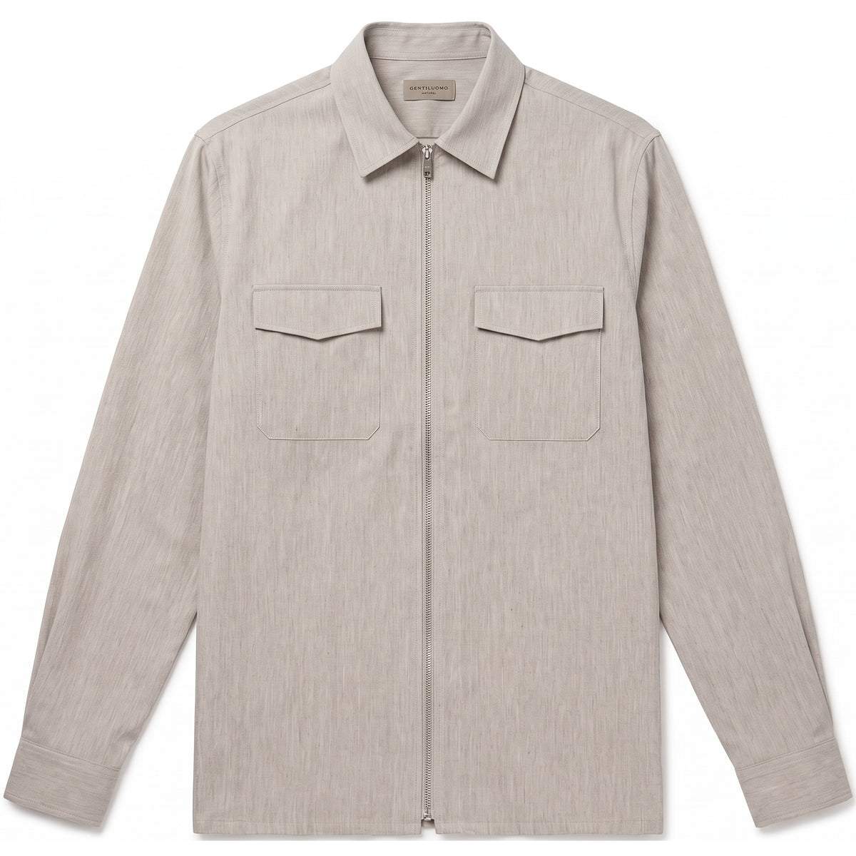 Gentiluomo Bonucci Zip Überhemd Beige