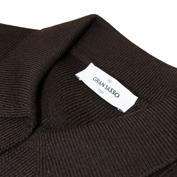 Gran Sasso Tennis Longsleeve Polo Bruin1