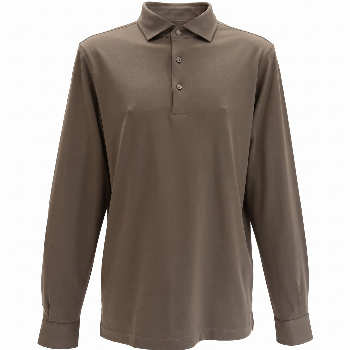 Gran Sasso Langarm-Poloshirt Braun