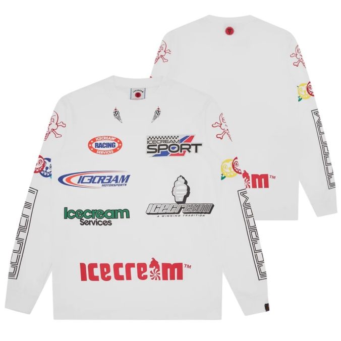 Icecream Pit Crew Longsleeve T-shirt Weiß