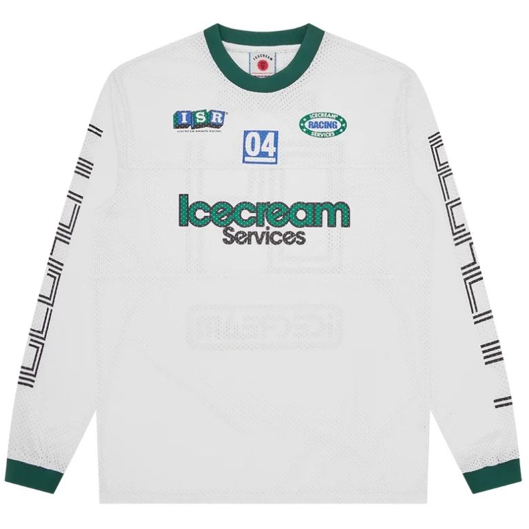 Icecream Services Mesh Longsleeve T-shirt Weiß