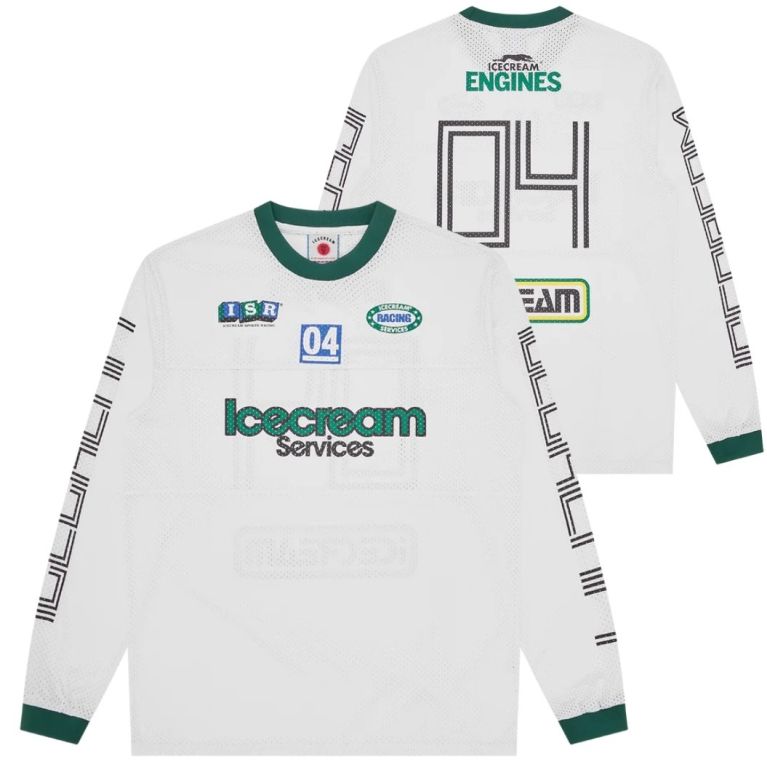 Icecream Services Mesh Longsleeve T-shirt Weiß