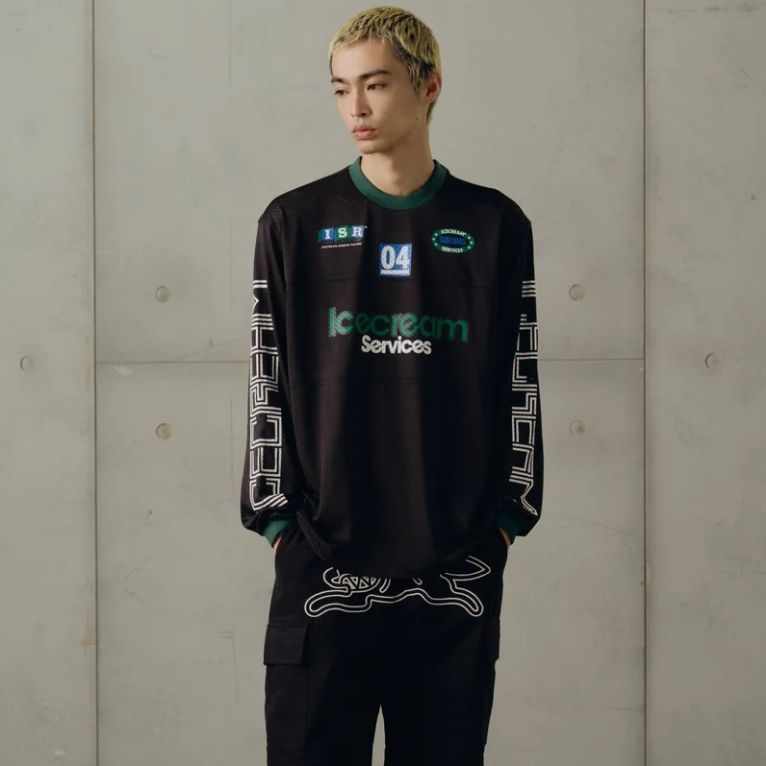 Icecream Services Mesh Longsleeve T-shirt Schwarz