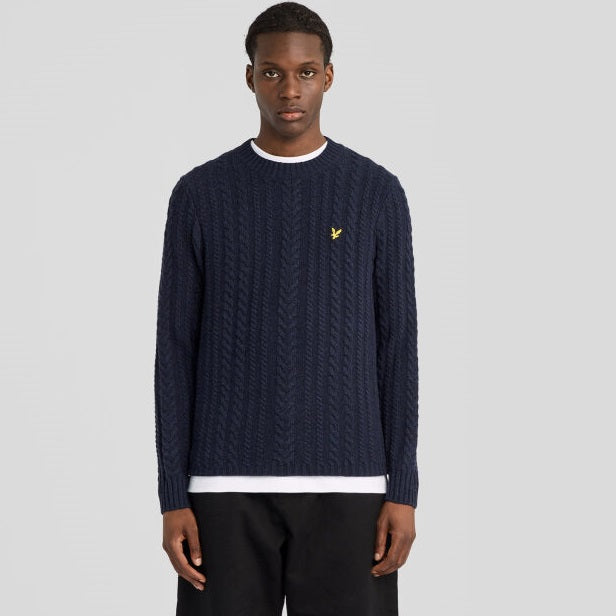 Lyle & Scott Cable Knit Pullover Marine