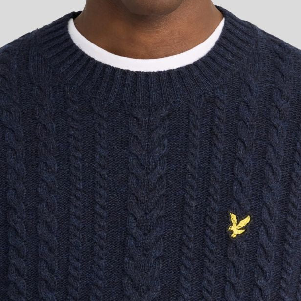 Lyle & Scott Cable Knit Pullover Marine