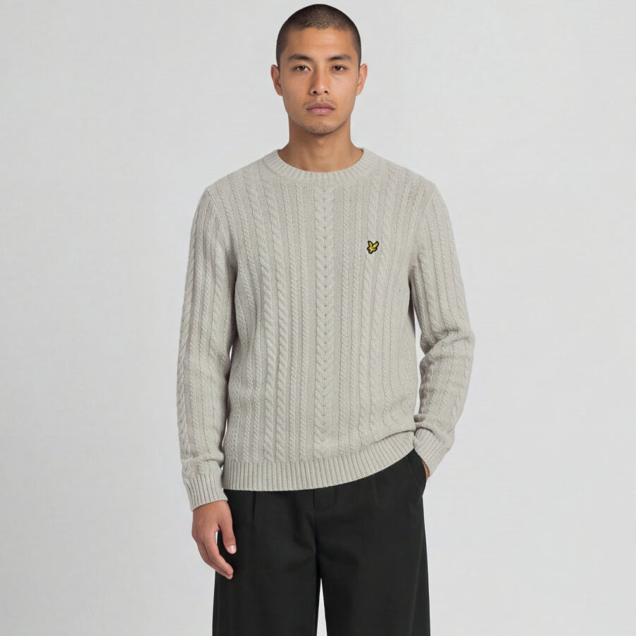 Lyle & Scott Strickpullover mit Zopfmuster Pullover Offwhite