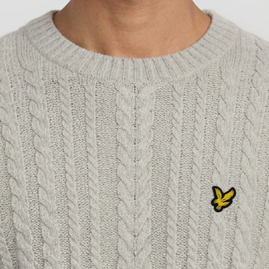 Lyle & Scott Strickpullover mit Zopfmuster Pullover Offwhite