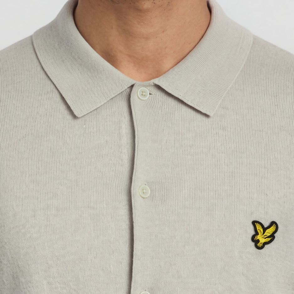 Lyle & Scott Cotton Merino Strickhemd Overhemd Beige 