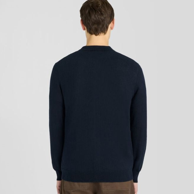 Lyle & Scott Strickhemd aus Baumwoll-Merino Hemd Marine