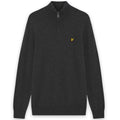 Lyle & Scott Cotton Merino Viertelreißverschluss Pullover Anthrazit